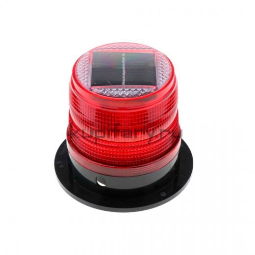 Красный автономный проблесковый маяк на солнечной батарее 6-9KF на магните