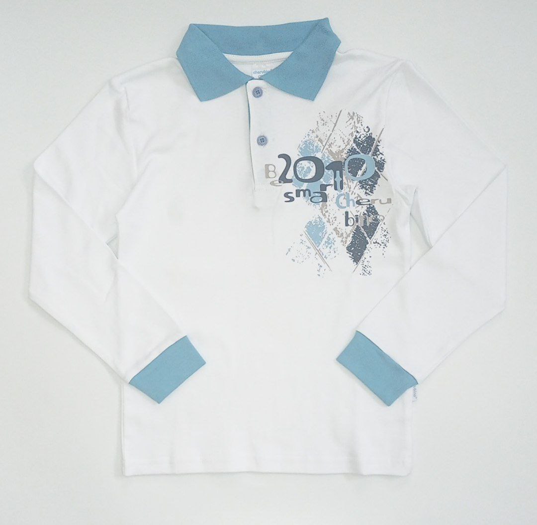 Белая рубашка-поло для мальчика 8 лет Smart 2010