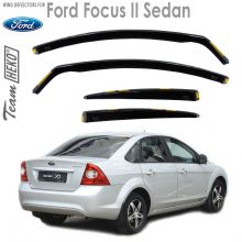 Дефлекторы Ford Focus II от 2004 - 2011 Седан для дверей вставные Heko (Польша) - 4 шт.