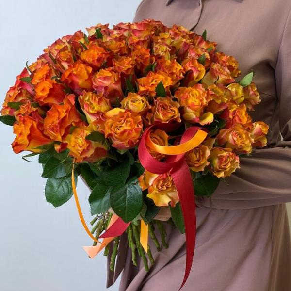 51 оранжевая роза (40см)