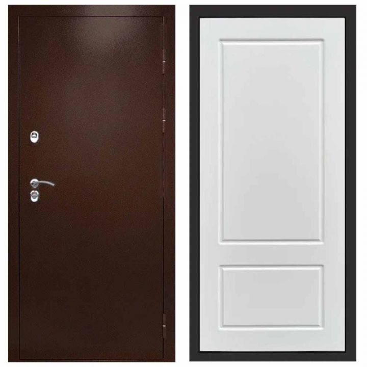 Входная дверь Termo-door Техно Медь Марсель Белый Софт Металлическая