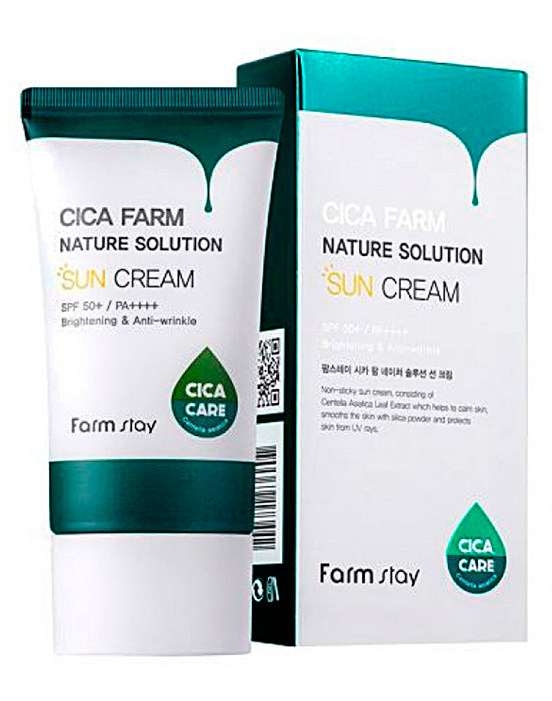 FARMSTAY Крем солнцезащитный восстанавливающий. Cica farm nature solution SPF50+/PA++++, 50 гр.