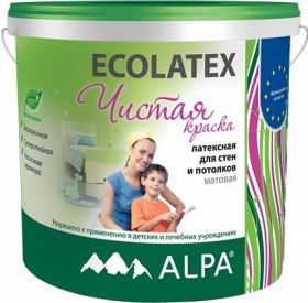 Краска  для Стен и Потолков  Ecolatex 5л Белая Alpa Латексная Чистая