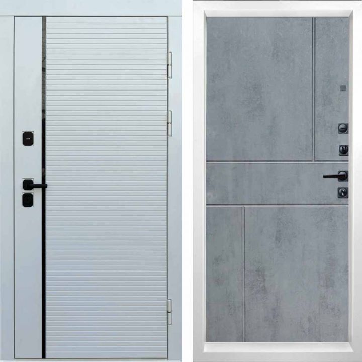 Входная дверь Termo-door WHITE LINE Горизонт Бетон темный Металлическая