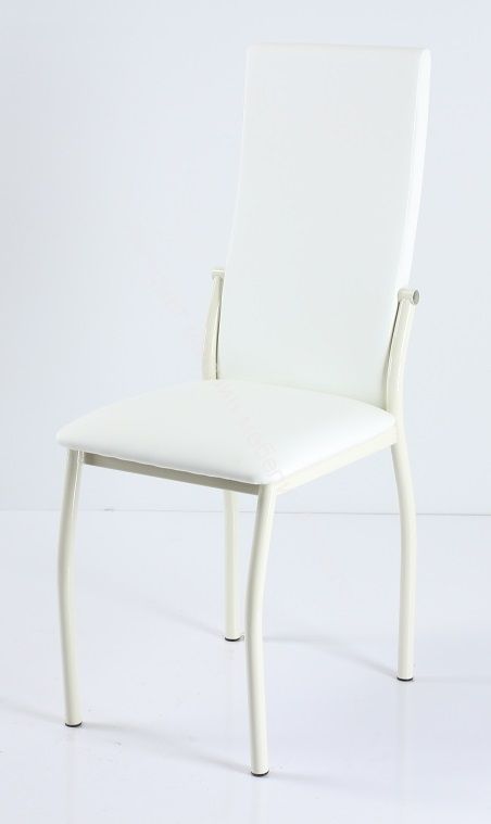 Кухонный стул "B-610" (Белый кожзам/Металл бежевый)