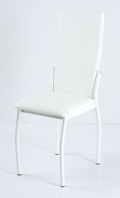 Кухонный стул "B-610" (Белый кожзам/Металл белый)