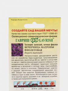 Семена Хесперис (Вечерница) Вечерница Матроны фиолетовая 0,1 г
