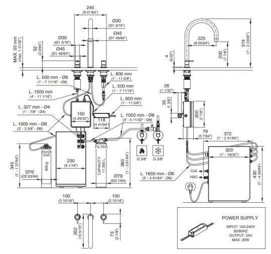 Кран для кухонной мойки Cea Design ETW 15 схема 2