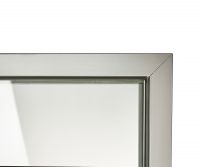 Дверь для хамама и сауны стеклянная Grandis Silver — прозрачная, серебристый профиль, 9х21 (880*2090)