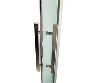Дверь для хамама и сауны стеклянная Grandis сатин, серебристый профиль