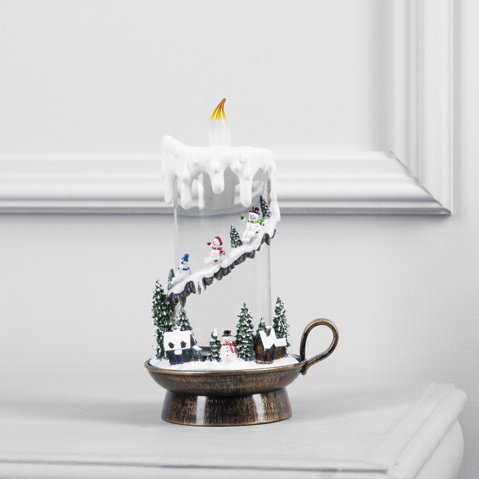 Свеча со снеговиками арт.7673511