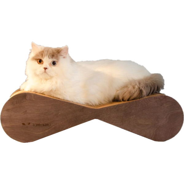 Когтеточка для кошек Тумяу Медиум Мокко с деревянным ободком 54*14*22 см