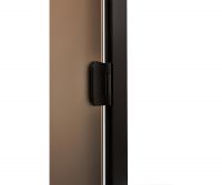 Дверь для хамама и сауны стеклянная Grandis Anodize Diamond Black, бронза матированная, черный профиль