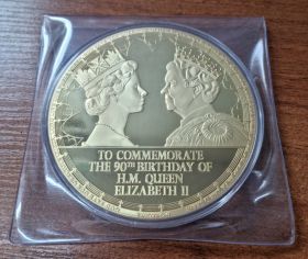 Великобритания Памятная медаль "90-летие королевы Елизаветы II" 2016 год Proof