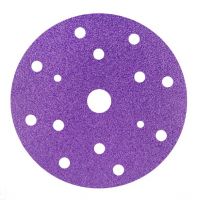 Deerfos Шлиф круг на плёнке BORA1 150мм на липучке Р60, 15 отв, фиолетовый (50 шт/кор)
