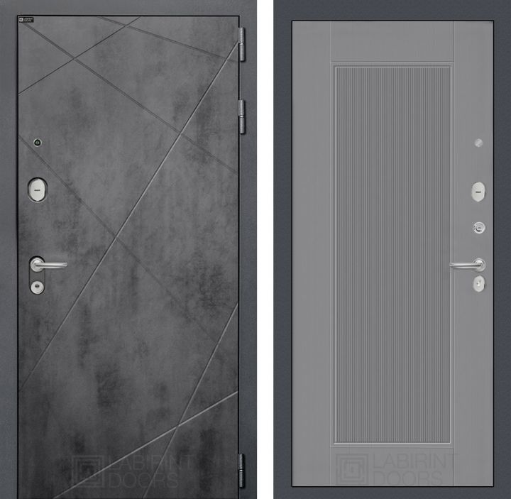 Дверь входная Лабиринт LOFT 30 Серый софт рельеф металлическая