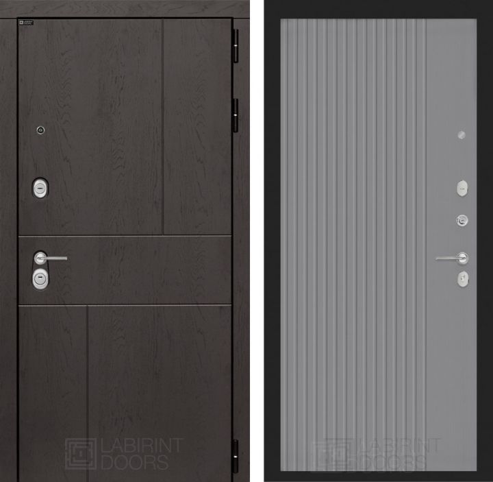 Дверь Входная Лабиринт URBAN 29 Серый софт рельеф, металлическая
