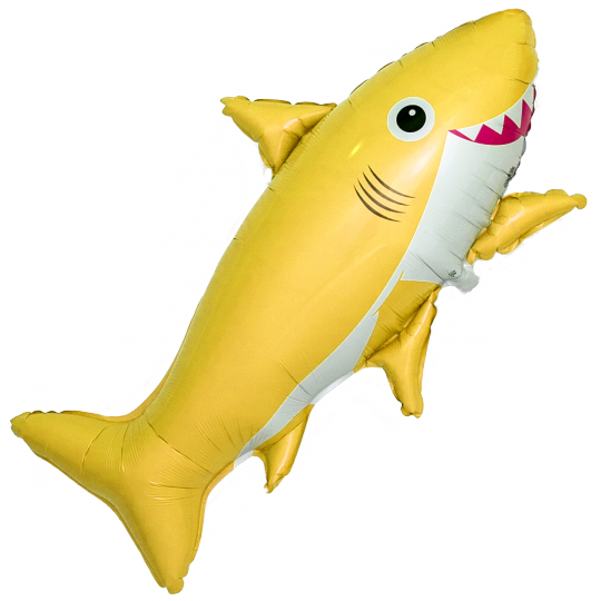 Акулья семейка Жёлтая акула шар фольгированный с гелием