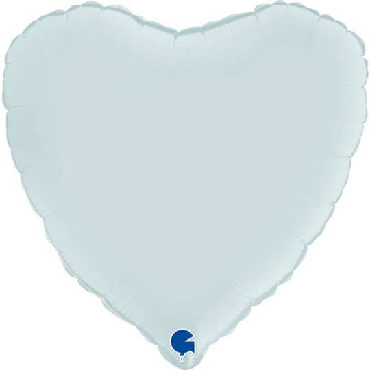 Сердце Голубой сатин шар фольгированный с гелием