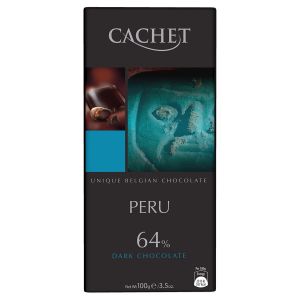 Belçika şokoladı "Cachet"  Peru Dark Chocolate 64%, 100 gr