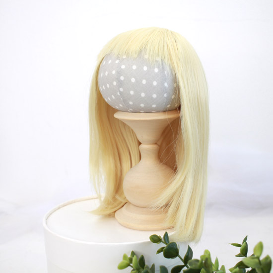 Волосы для кукол Прямой парик с чёлкой, блонд, 25 см.
