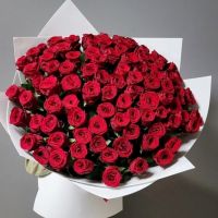 Монобукет из 101 красной розы "Классический букет"
