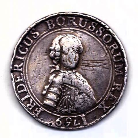 медаль 1 талер 1759 Русско - Прусская война RARE