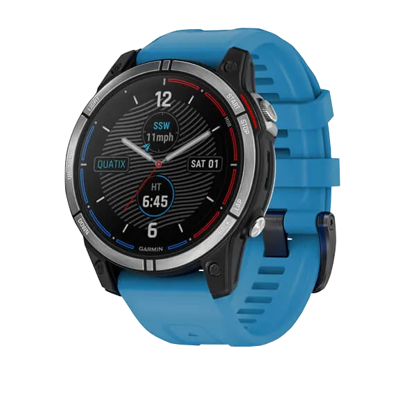 Умные часы Garmin Quatix 7 с синим силиконовым ремешком