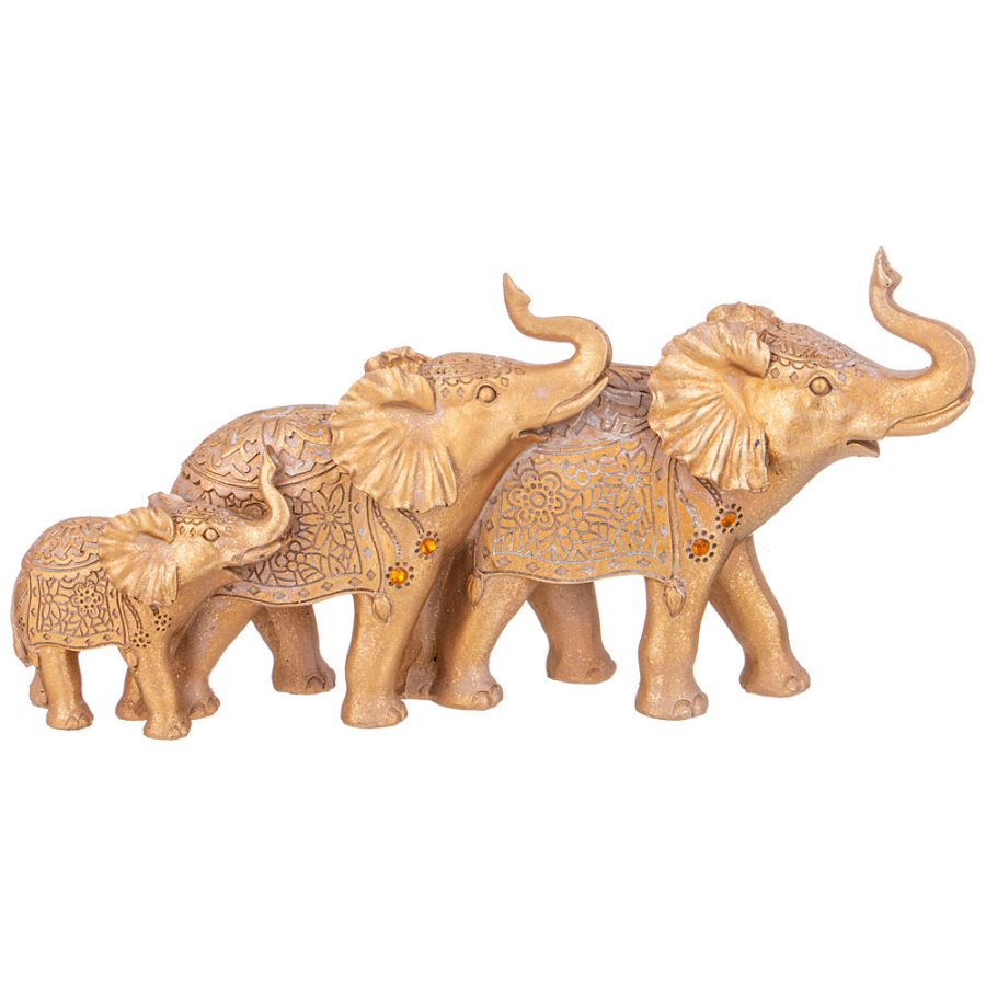 Фигурка декоративная "Три слона" 29.5x9x15 см