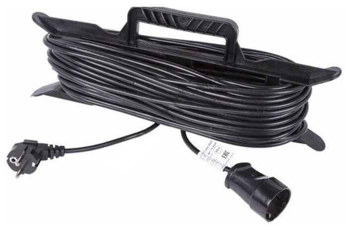 100 Шнур удлинитель на рамки, - 16м., тип провода - (ПВС 2*0,75 / 220-250V). Цвет: Черный