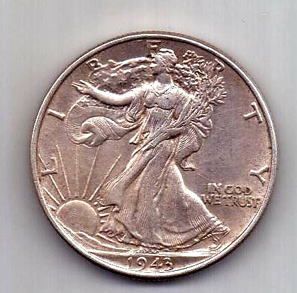 1/2 доллара 1943 США UNC