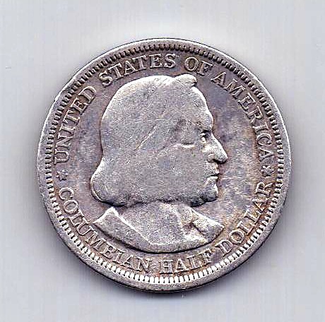 1/2 доллара 1893 США Колумб XF
