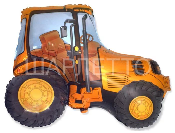 Шар фигура "Трактор" красный/оранжевый