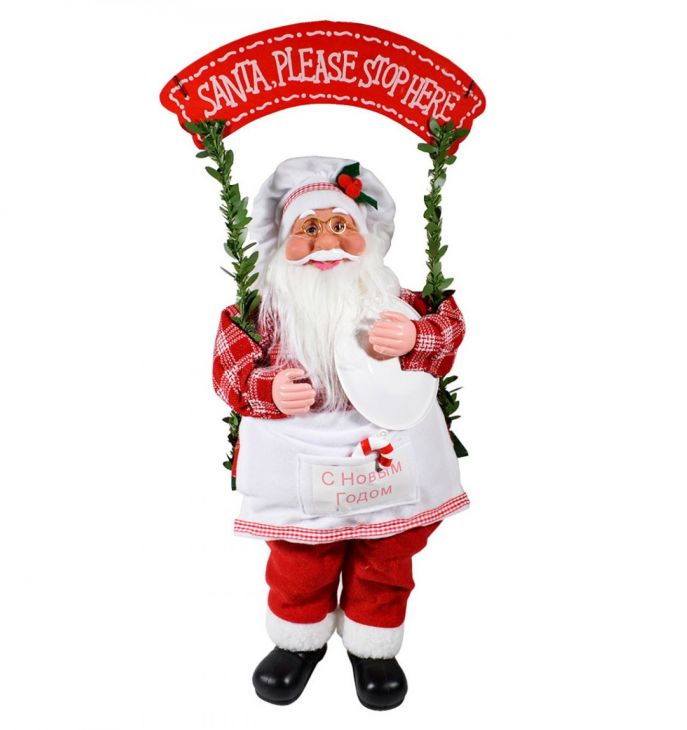 Санта Клаус Повар на качелях 45 см