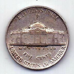 5 центов 1942 США Р Серебро XF Редкость