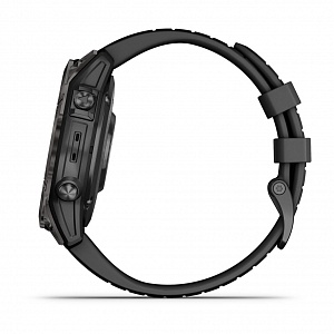 Умные часы EPIX PRO (Gen 2) Sapphire Edition 47 мм, титановый, угольно-серый DLC, черный ремешок