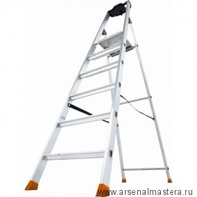 Односторонняя алюминиевая лестница - стремянка Krause SOLIDO, развальцованные 6 ступеней