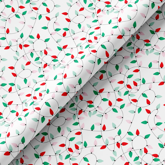 Хлопок - Красно-зеленая гирлянда на белом 25х75 см limit
