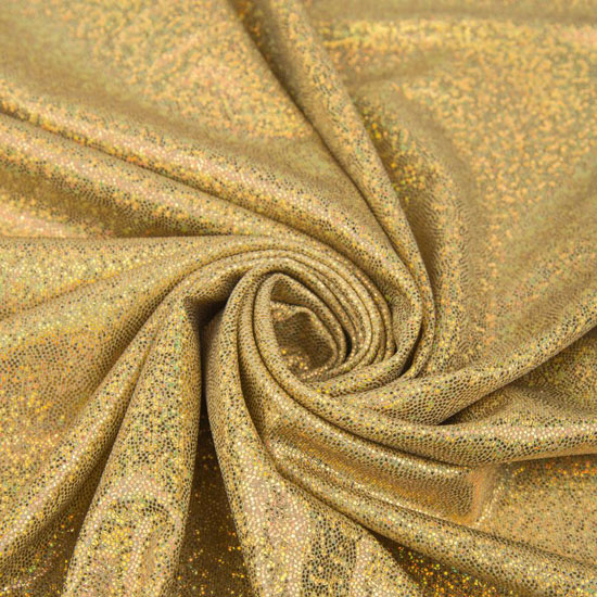 Лоскут трикотажной ткани - Голограмма, золотистый 50х36