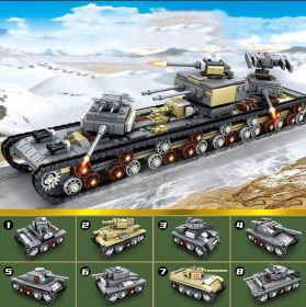 Конструктор Набор из 8 немецких танков + супертанк КВ-6 , 1237 деталей
