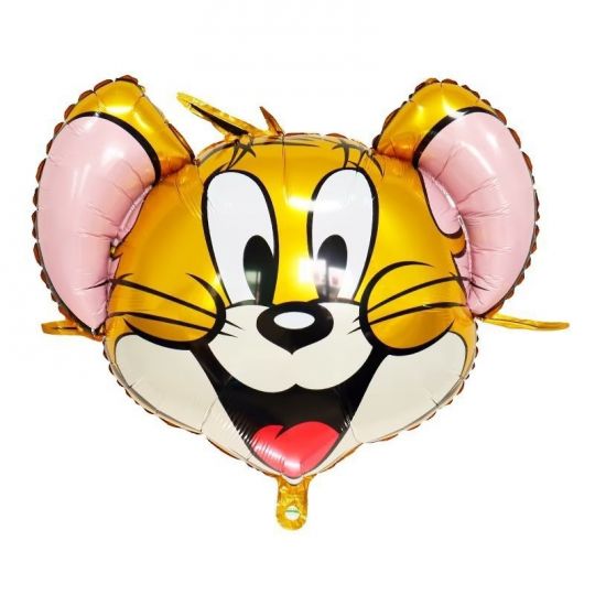 Мышонок голова фигурный шар фольгированный с гелием