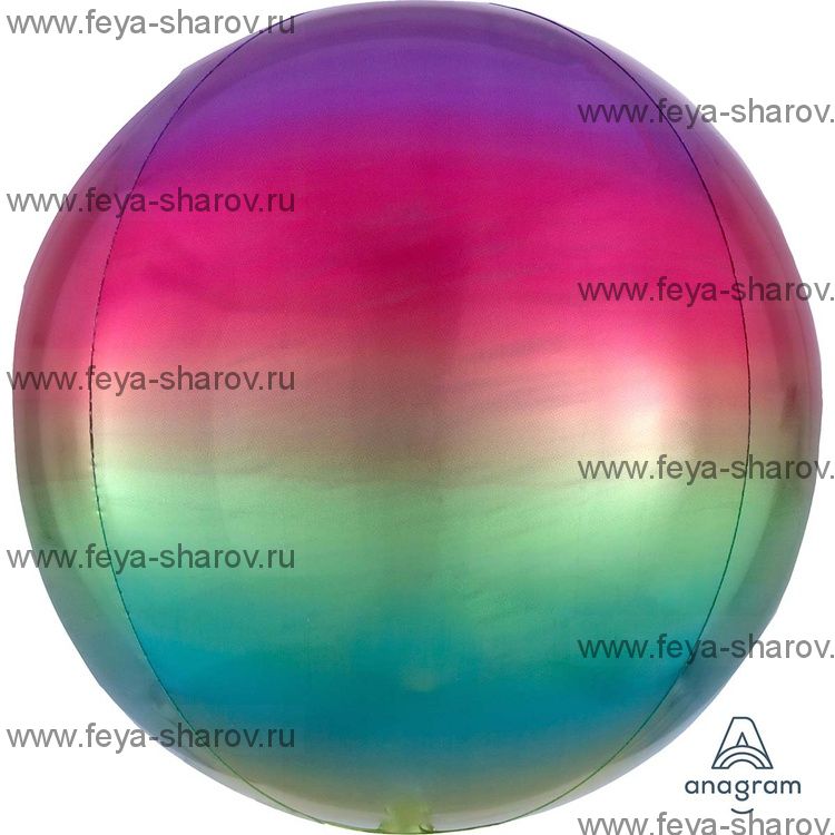Сфера 3D Омбре - радуга 16" (40 см) Anagram