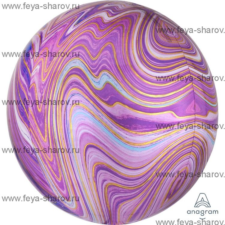 Сфера 3D Мрамор Purple 16" (40 см) Anagram