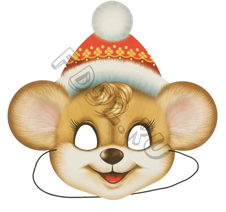 Маска карнавальная "Мышка" глиттер, бурая