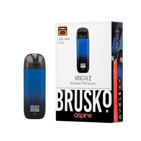 BRUSKO MINICAN 2, 400 mAh,  - Чёрно-синий градиент