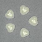 фото Декор Сердце перламутровое кабошон (полубусина) цвет молочный Разные размеры (СШ)