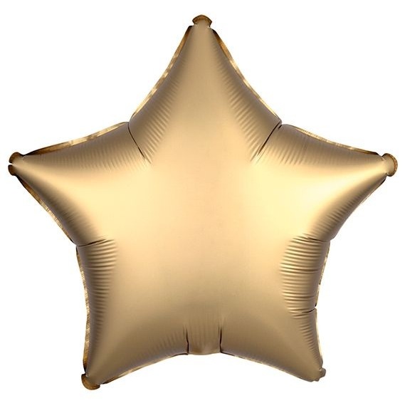 Звезда золотая САТИН шар фольгированный с гелием