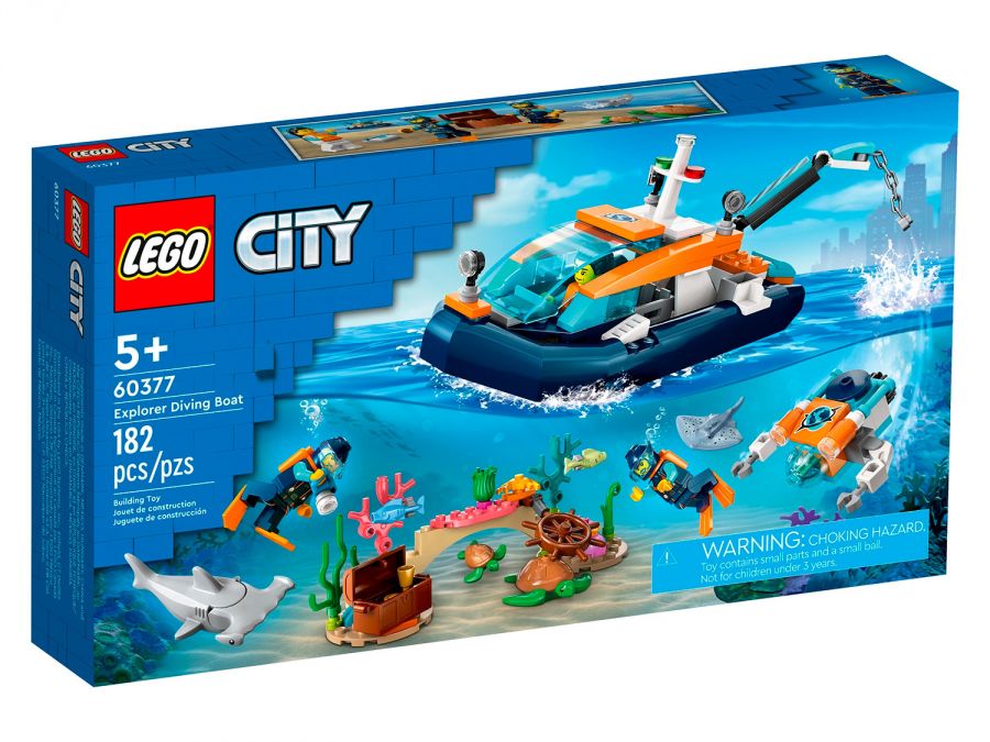 Конструктор LEGO City 60377 "Исследовательская водолазная лодка", 182 дет.