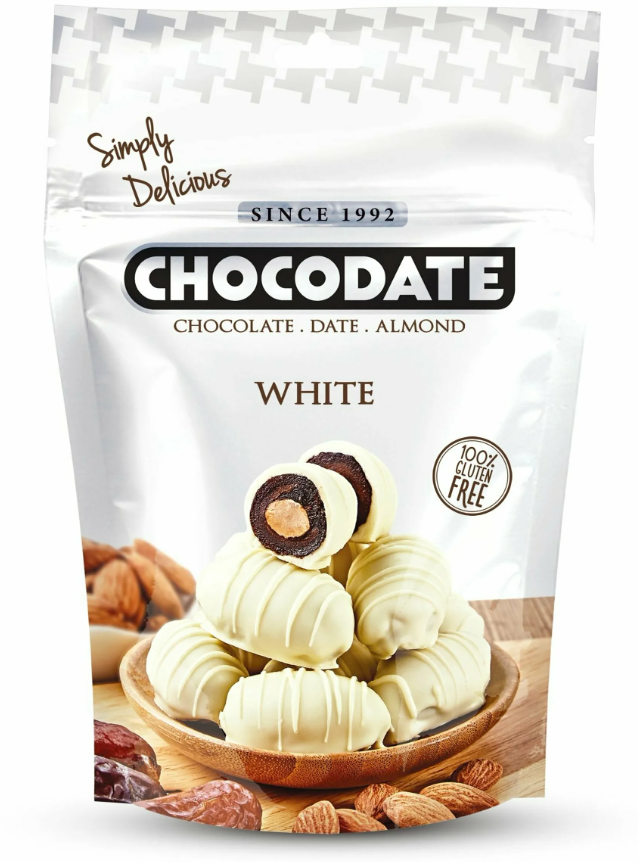 Финики с миндалем в белом шоколаде Chocodate 100гр.