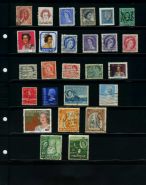 Лист с марками Елизаветы 2, королевы Великобритании. 26шт разных марок Англии, Канады, Мальты, Гонконга, Новой Зеландии, Австралии 1950-199х годы. Oz